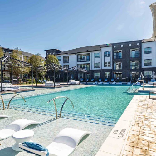 in-pool loungers on tanning deck