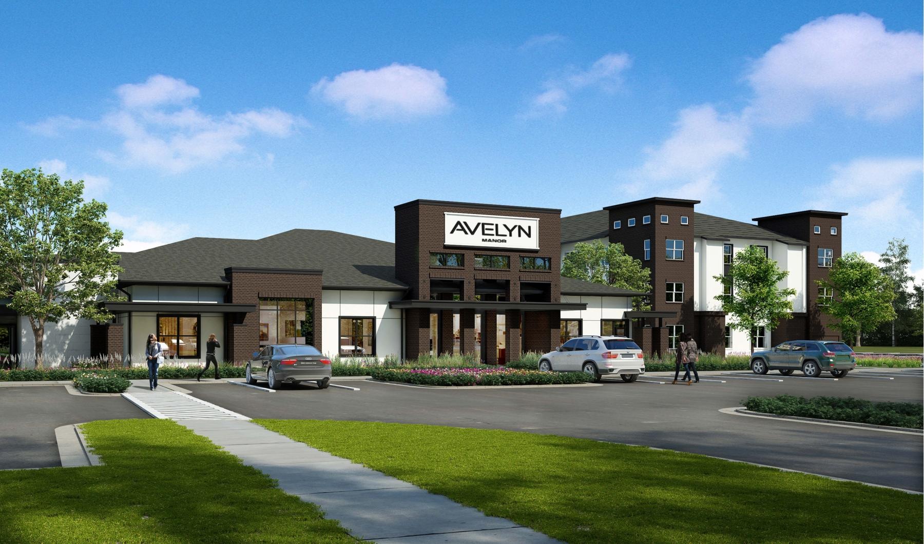 a building with a parking lot