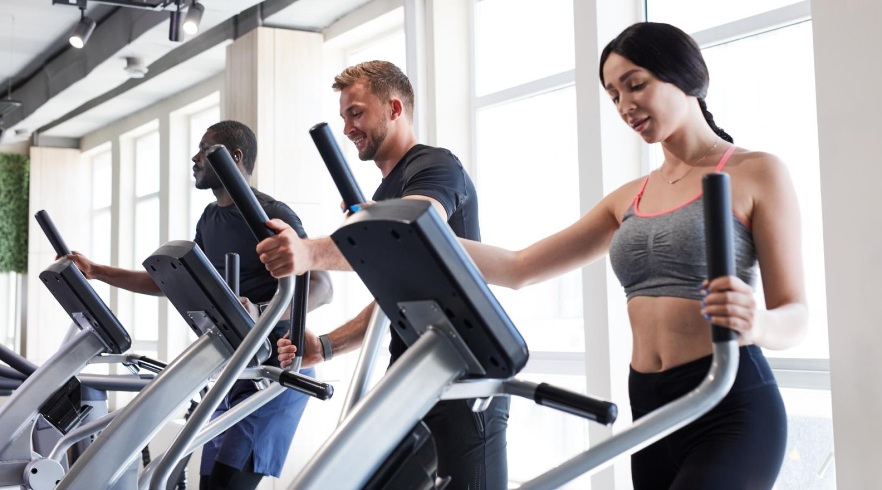 a group of people exercising